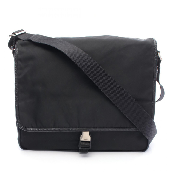Pre-Loved Prada Saffiano Trimmed Tessuto Buckle Messenger Bag - Picture 1 of 8